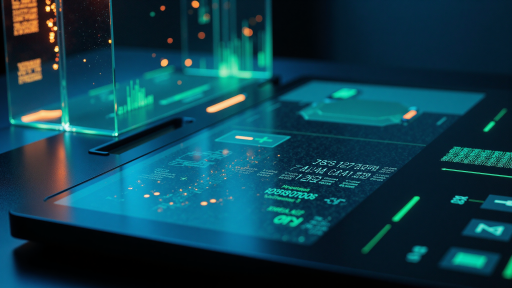 Holographic display device, 3D projection technology, transparent screen, futuristic interface